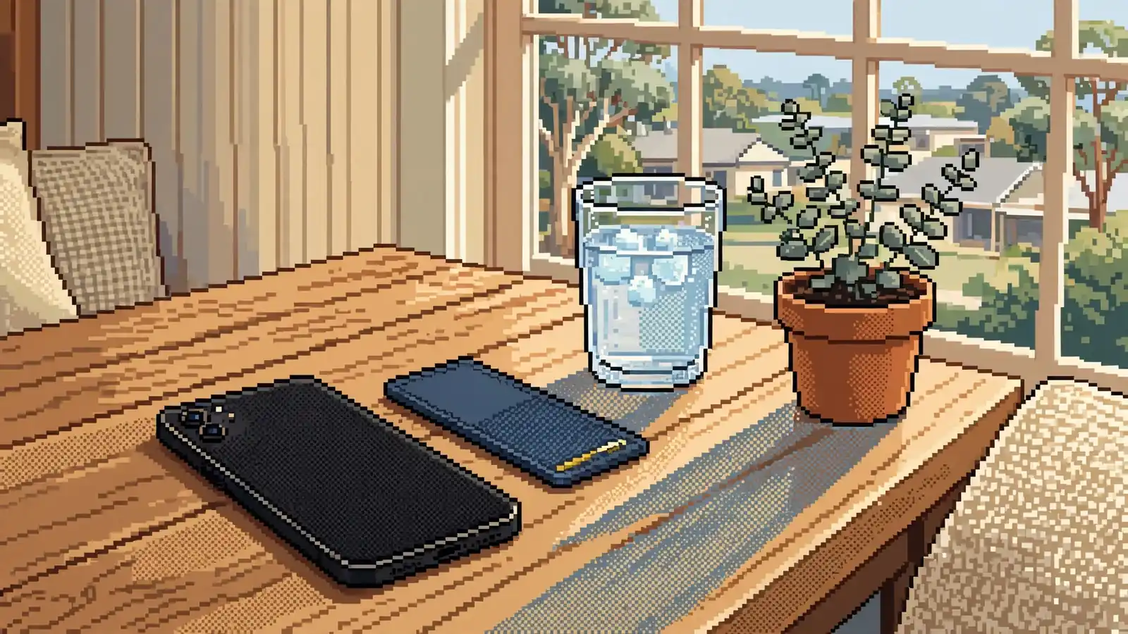 Smartphone with an e-wallet on a table in an Australian living room